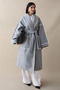 Shepherd Stitched Belted Gray Stamp Coat - 5