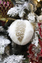 Christmas Ornament Feathered Pearl 2-Piece Ball Champagne 10 cm