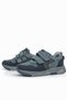 Genuine Leather Dark Gray Black Kids Velcro Sneakers Sports Shoes - 5