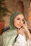Gradient Two-Tone Green Çağla Bamboo Kraş Tok Duran Women's Shawl Bk9 - 8