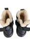 Girls' Baby Shoes with Fur Inside and Velcro Black - 7