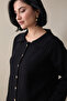 Buttoned Ribbed Black Knitwear Set - 2