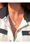 Women's Stainless Steel Gold Oval Authentic Eros Cupid Figured Necklace - 2