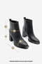 Women's Stitching Detailed Thick Heeled Boots Kanis Black - 7