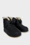 Girls' Baby Shoes with Fur Inside and Velcro Black - 3