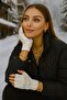 Fingerless Cutout Ecru Knitwear Unisex Gloves