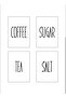 4Pcs Tea/Sugar/Coffee/Salt Label Sticker Waterproof Transfer Label Series