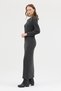 Black Shoulder Button Detailed Knitwear Long Dress 8154A - 3