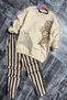 Emoji Printed Striped Sports Boy Suit - 3