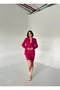 METAL BUTTON BLAZER DOUBLE SKIRT SET - 8