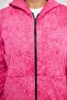 Women's Acid Washing Effect Tie-Dye Pattern Zippered Front Skirt Sleeve Elastic Hoodie Set - 7