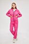 Women's Acid Washing Effect Tie-Dye Pattern Zippered Front Skirt Sleeve Elastic Hoodie Set - 4