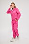 Women's Acid Washing Effect Tie-Dye Pattern Zippered Front Skirt Sleeve Elastic Hoodie Set - 6
