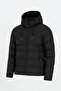 Men's Black Water and Windproof Hooded Thick Fur-Lined Puffer Jacket & Coat - 2