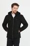 Men's Black Slim Fit Hooded Suede Coat - 3