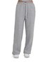 Girls' 3 Thread Combed Cotton Elastic Waist Lace-Up Sweatpants School Trousers