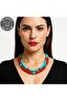 Turquoise Coral Communication and Healing and 2 Row Necklace Against Evil Eye - 5