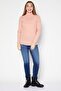 Women Turtile Neck Long Sleeve Textured Sweater, Pink - 4