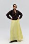 Jayla Wrinkle Detail Yellow Long Skirt - 2