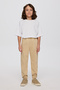 Boy's Beige Sweatpants with Elastic Cuffs