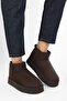 Women'S.Ys Bitter Brown Short Suede Boots with Hair Inside - 2