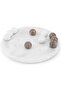Marble Tic Tac Toe 10" Inches White and Oceanic | Brain Teaser Game | Handcrafted | Stylish Decor