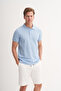 Polo Neck Slim Fit Pique Plain Cotton T-Shirt - 2