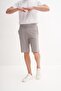 Slim Fit Narrow Leg Textured Cotton Bermuda Shorts - 3