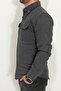 Winter Stamp Fabric Dark Gray Lumberjack Shirt Cotton - 2