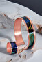 Women's Copper Bracelet Ring Set - Elisa Model Special Edition Metal Box and Quartz Stone - 7