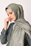 Moren Pattern Shine Line Shawl Khaki-Salmon - 4