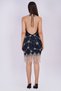 Short Halter Neck Dress in Midnight Tide with Tonal Beading and Silver Star Embellishments - 6