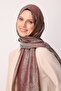 Moren Desen Shine Line Shawl Plum-Salmon - 4