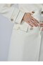 Gold Detailed Double Breasted Midi Length Coat White - 3