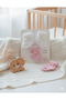 3 Pairs of 3-Fold Non-Squeezing High-Waisted Baby Girl Socks with Pompoms - 2