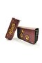Glasses Burgundy Witch Themed Pencil Case Organizer Pencil Case Vegan Leather Three Compartment Pen Holder - 2