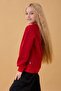 Girl's Crew Neck Cookie Embroidered Sweatshirt Red - 3