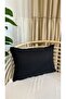 Pearl Velvet Textured Black Plain Throw Pillow Cover 1 Piece - 6