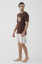 Men's Short Sleeve Cotton Teddy Bear Print Shorts Pajamas Set - 2
