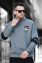 سويت شيرت رجالي من Babar ذو ثلاثة خيوط مطرزة وسحاب وياقة عالية كبيرة الحجم