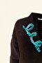 Blue Embroidered Brown Cardigan - 4