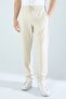 Men's Straight Leg Regular Fit Sweatpants Cream Men's Trousers