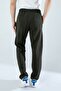 Men's Straight Leg Regular Fit Sweatpants Khaki Men's Trousers - 6
