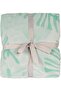 Jacquard Flannel Blanket – Double (200x220 cm) – Knitted Leaf Embossed, Light Green - 4