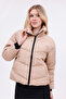 Women's Stone Padded Puffer Coat - High Collar, Water Resistant - Cold Proof