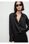 Satin draped shirt