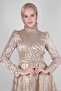 BELTED PUL SEQUIN EMBROIDERED EVENING DRESS 50311 - 2