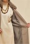 Fur Collar Detail Trench Coat 10978 - 3