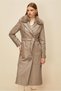 Fur Collar Detail Trench Coat 10978 - 4