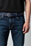 Men's Faux Leather Sports Navy Belt 4 cm